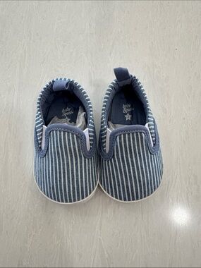 Baby BGosh size 2 Blue Striped Slip-On Kids Shoes
